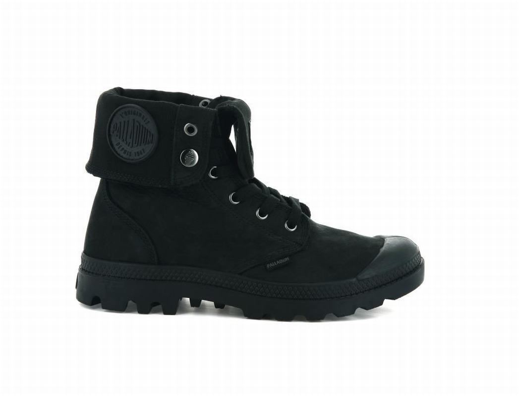 Palladium Pampa Baggy Nubuck Mens Boots Black Australia [GTWFBY-840]